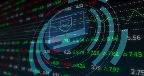 Digital Security in Stock Market Interface with Scanning Scope - Download Free Stock Images Pikwizard.com