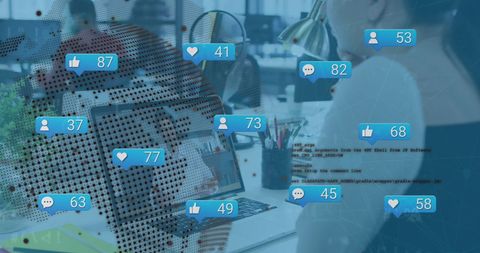 Social Media Networking With Data Visualization Elements - Download Free Stock Images Pikwizard.com