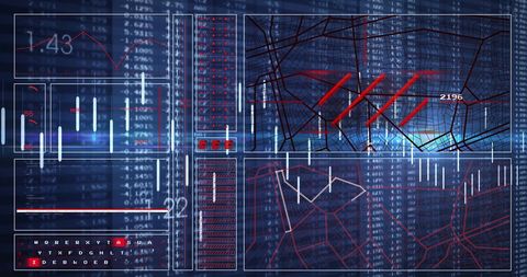 Futuristic Data Processing Digital Interface with Graphs - Download Free Stock Images Pikwizard.com