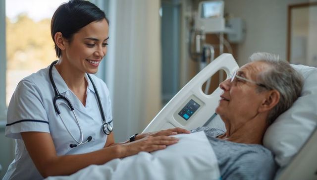 Nurse Providing Care to Senior Patient on Hospital Bedside