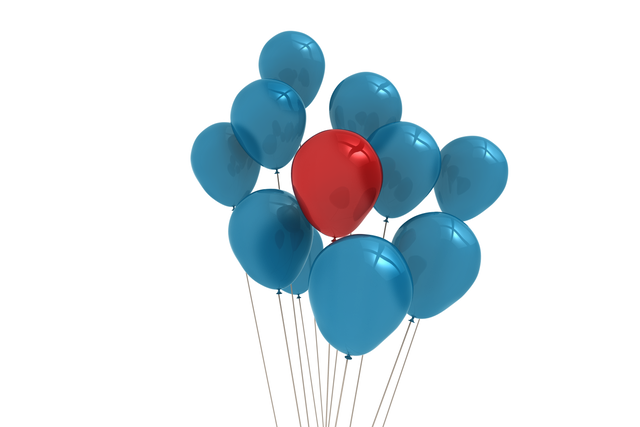 Digital Vector Illustration of Blue and Red Balloons on Transparent Background - Download Free Stock Videos Pikwizard.com