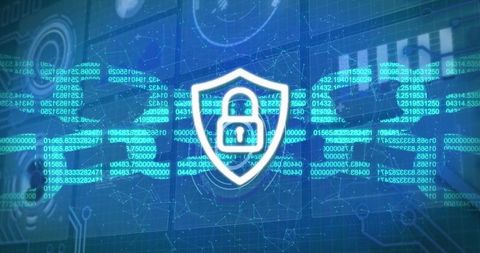 Digital Security Shield with Blockchain Data on Blue Background - Download Free Stock Images Pikwizard.com