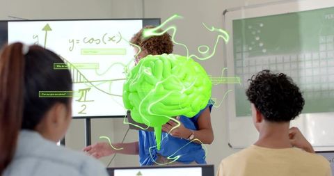 Interactive Teacher Using Augmented Reality Brain to Teach Cosine Graph in High-Tech STEM Classroom