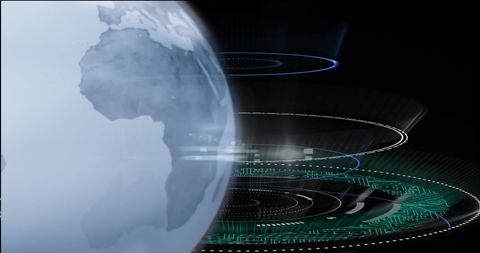 Digital Globe with Futuristic Interface Holograms - Download Free Stock Images Pikwizard.com
