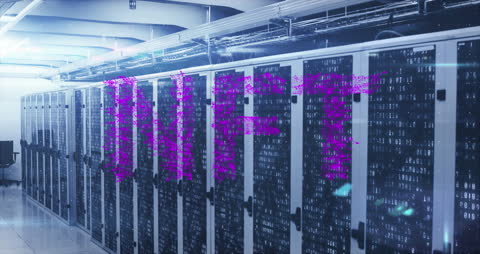 Digital Network Infrastructure Concept with NFT Text Overlay