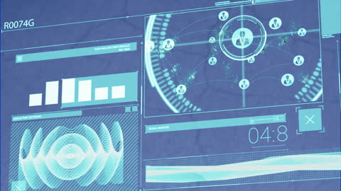 Futuristic Digital Interface with Data Analytics