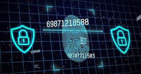 Digital Fingerprint with Data Security Interface Background - Download Free Stock Images Pikwizard.com