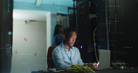 IT Engineer Handling Network Server in Data Center - Download Free Stock Images Pikwizard.com