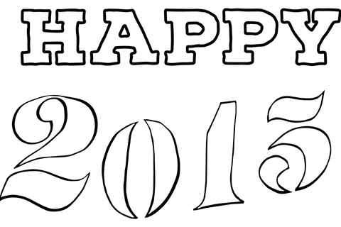 Happy 2015 Text Transparent New Year Celebration