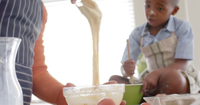 Grandfather and Grandson Making Muffins Together - Download Free Stock Images Pikwizard.com