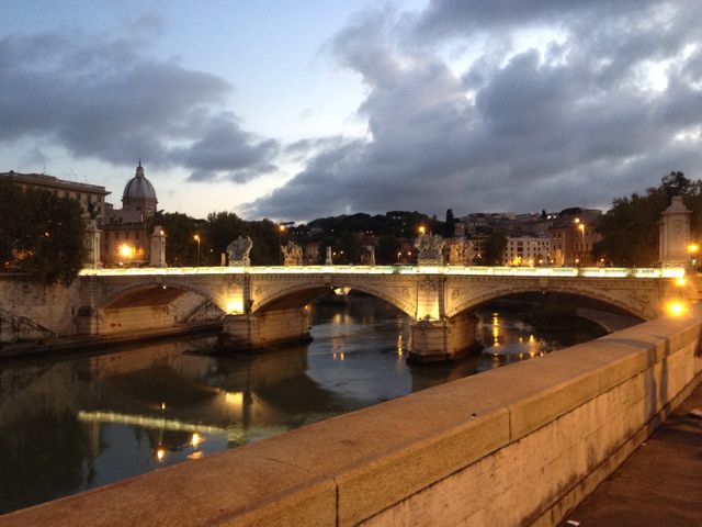 Historic Bridge Over River at Dusk in European City - Download Free Stock Images Pikwizard.com