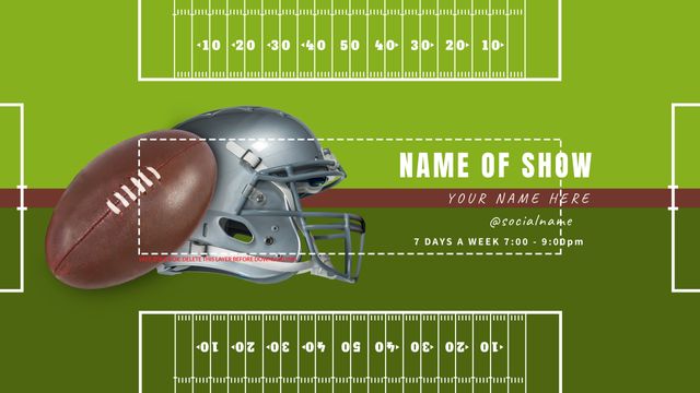 Dynamic Sports Show Flyer with Football and Helmet on Field - Download Free Stock Templates Pikwizard.com