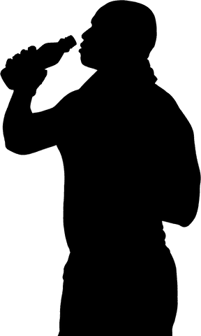 silhouette of sportsman drinking water on transparent background - Download Free Stock Videos Pikwizard.com