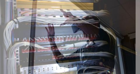 Man Exploring Virtual Reality server concept