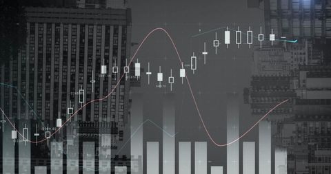 Abstract Financial Data Analysis with City Skyline - Download Free Stock Images Pikwizard.com