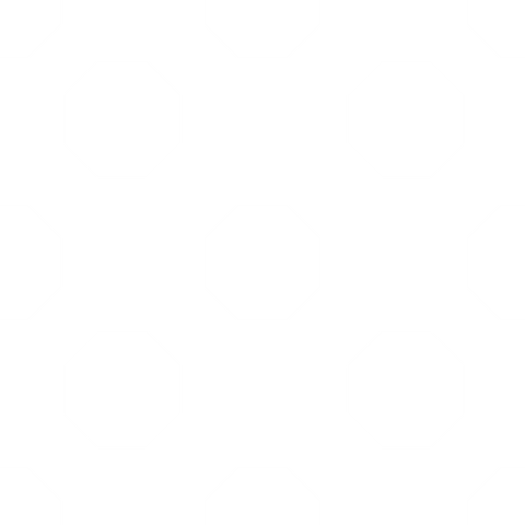 Geometric white octagon pattern on transparent background