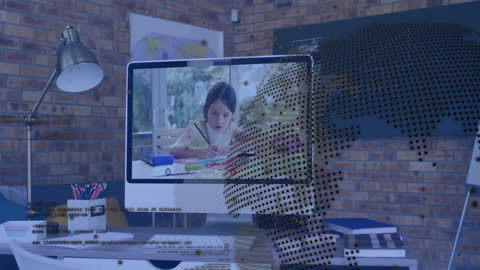 Digital Data Overlaid on Student in Virtual Class