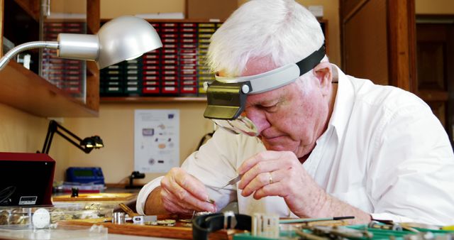 Skilled Horologist Repairing Watch in Precision Workshop - Download Free Stock Images Pikwizard.com