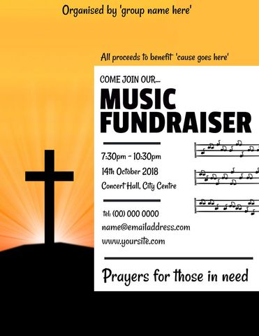 charity music fundraiser flyer with spiritual theme - Download Free Stock Templates Pikwizard.com