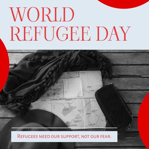 World Refugee Day Concept with Map and Accessories - Download Free Stock Templates Pikwizard.com