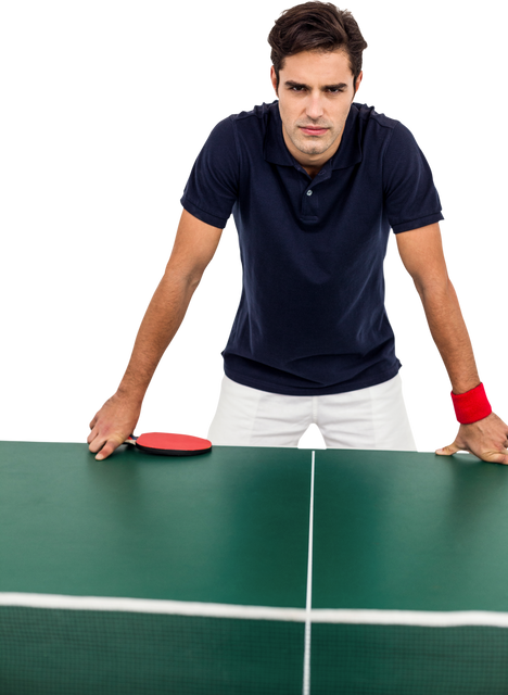 Confident Male Athlete Playing Table Tennis in Transparent Background - Download Free Stock Videos Pikwizard.com