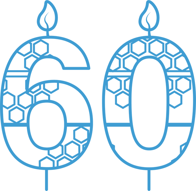 Blue Birthday Candle 60 on Transparent Background with Decorative Pattern - Download Free Stock Videos Pikwizard.com