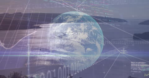 Global Digital Network Illustration with Earth's Overlay