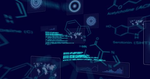 Futuristic Digital Interface with Chemical and Data Elements - Download Free Stock Images Pikwizard.com