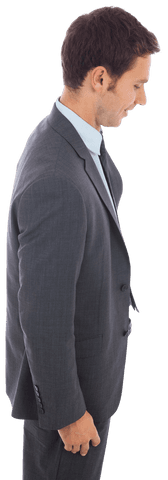 Transparent Standing Businessman Expressing Success