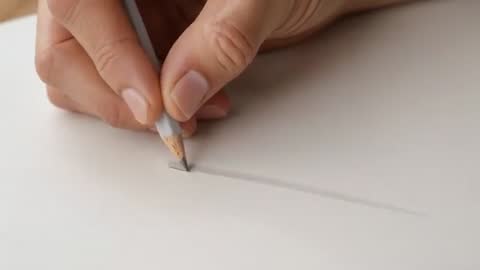 Closeup video showing hand sketching pencil line demonstrating graphite shading technique