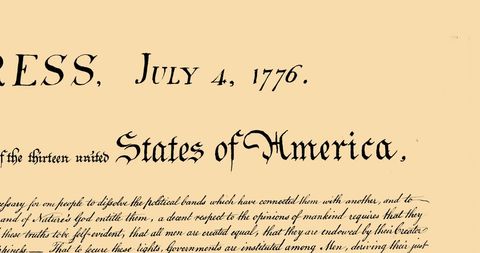 Illuminated July 4, 1776 Declaration Passage Close-Up - Download Free Stock Images Pikwizard.com