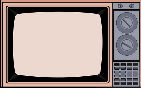 Vintage transparent retro tv with dials minimalist style