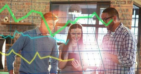 Business Professionals Analyzing Trends in Modern Office