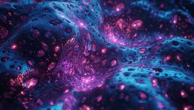 Bioluminescent Futuristic Texture: Shimmer, Light, Digital Environment