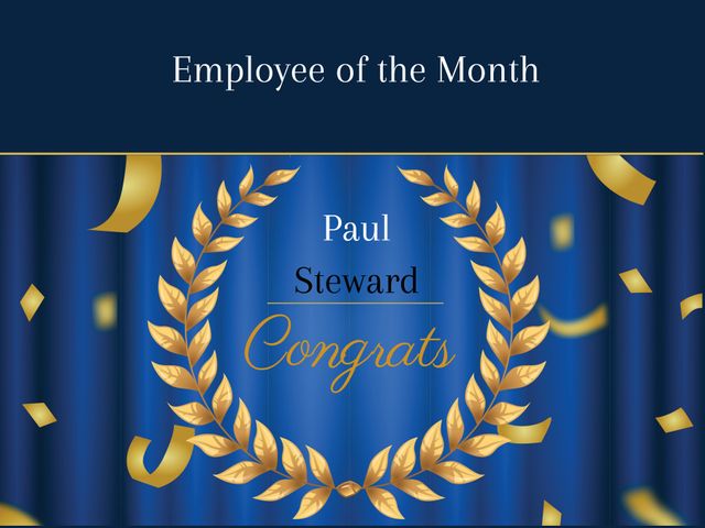 Employee of the Month Certificate with Gold Elements - Download Free Stock Templates Pikwizard.com