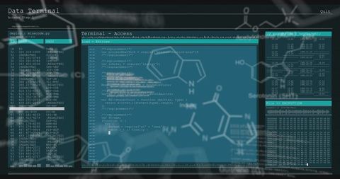 Futuristic Data Interface with Code and Molecular Designs - Download Free Stock Images Pikwizard.com