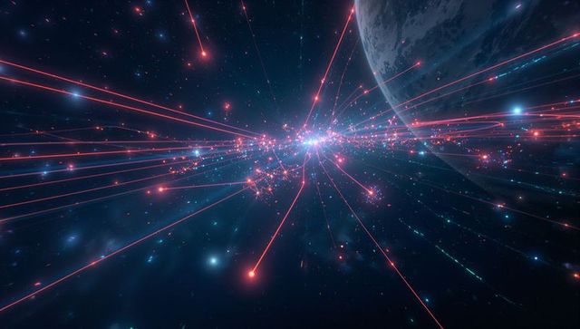 Radiant Cosmic Burst Illuminates Stars Encountering Celestial Body