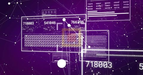 Futuristic Interface with Data and Networking Panels