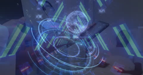 Futuristic Interface with Doctor Analyzing Data