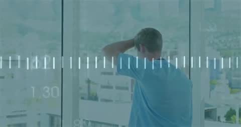 Professional Analyzing Data with Futuristic Urban View