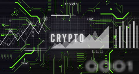 Crypto Technology Concept with Data Grid and Circuit Design