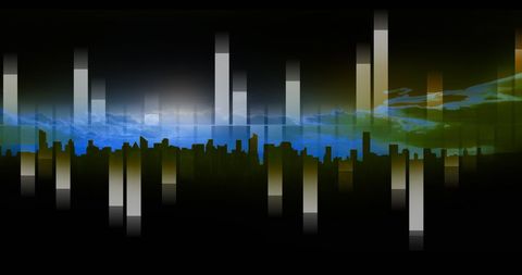Digital Business Visualization over City Skyline