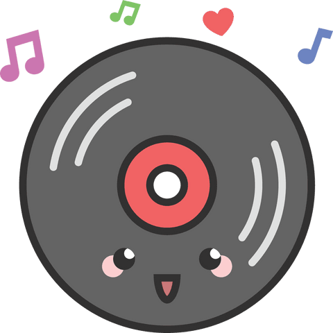 cute vinyl record illustration on transparent background - Download Free Stock Videos Pikwizard.com