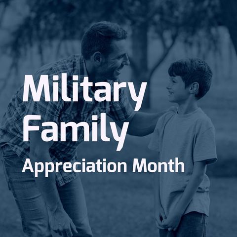 Military Family Appreciation with Father and Son Spending Time Together