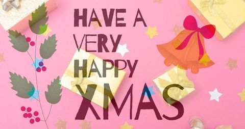 Festive Christmas Greetings with Presents and Decorations - Download Free Stock Images Pikwizard.com