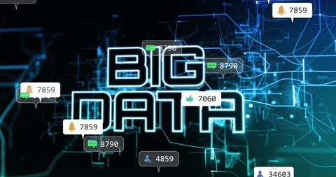 Big data and technology concept with notifications indicators