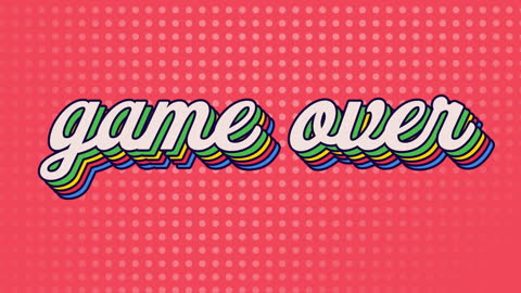 Vintage Game Over Text with Retro Dots Background