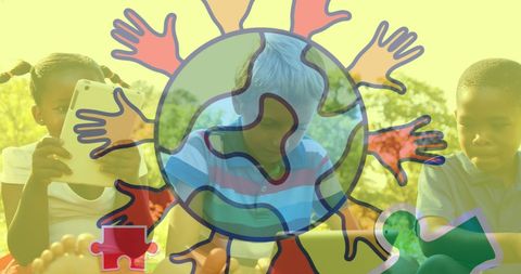 Autism Awareness Concept with Children and Puzzle Pieces - Download Free Stock Images Pikwizard.com