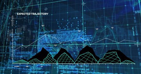Futuristic Digital Analytics Interface with Graph Visuals - Download Free Stock Images Pikwizard.com