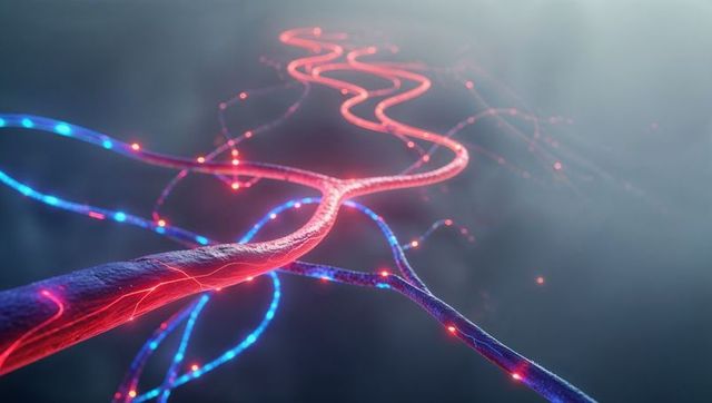 Futuristic Neon Cables with Luminescent Nodes and Conduits